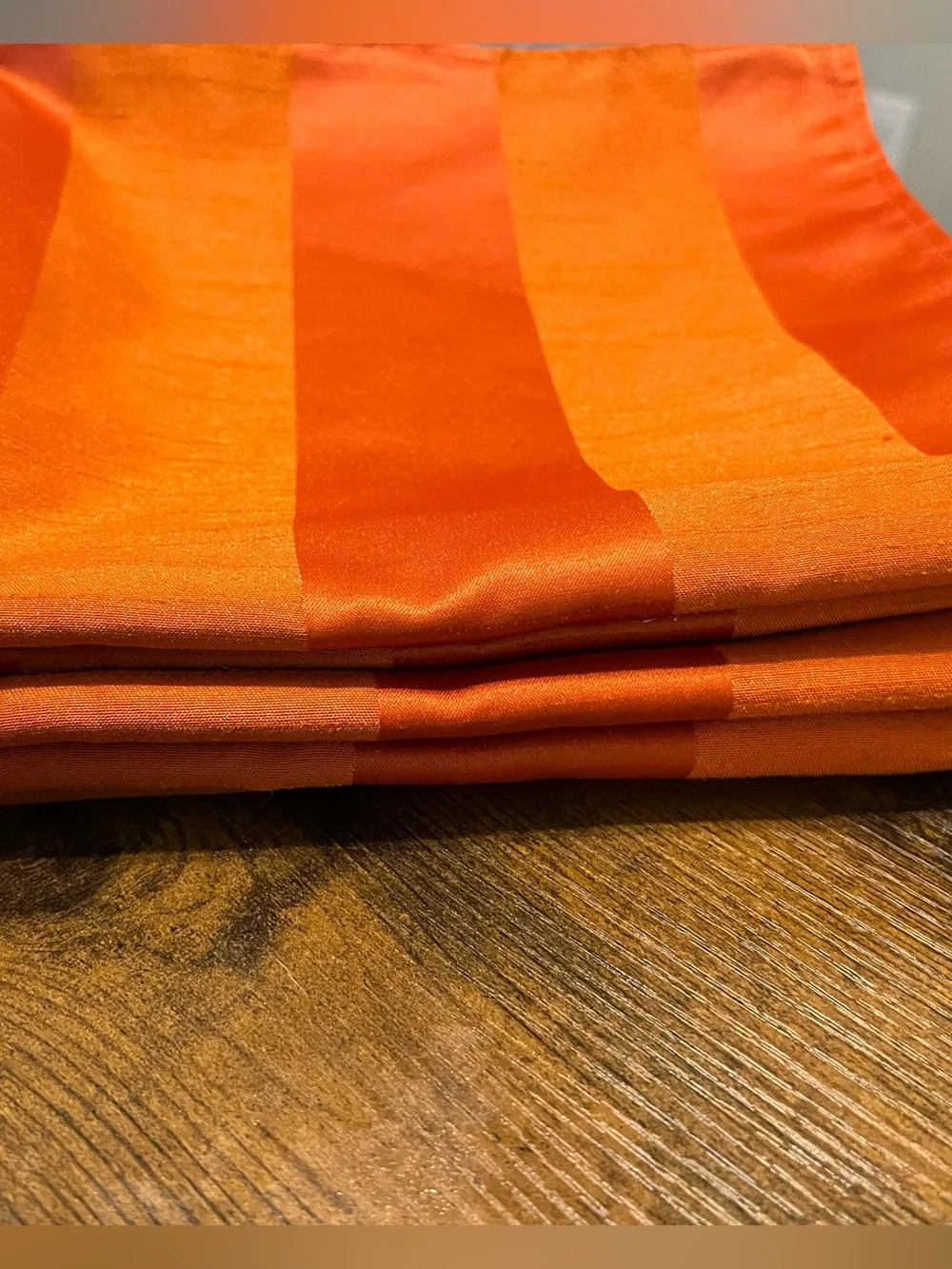 IKEA Henrika Orange Striped Satin Pillow Covers | Set of 5 | 20”x20”